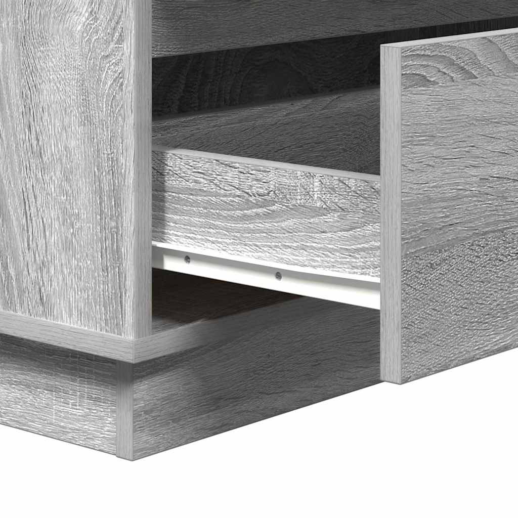 Nachttisch mit Schubladen Grau 71 x 34,5 x 75 cm Holzwerkstoff