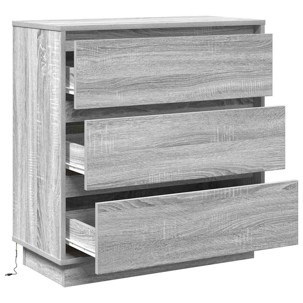 Nachttisch mit Schubladen Grau 71 x 34,5 x 75 cm Holzwerkstoff