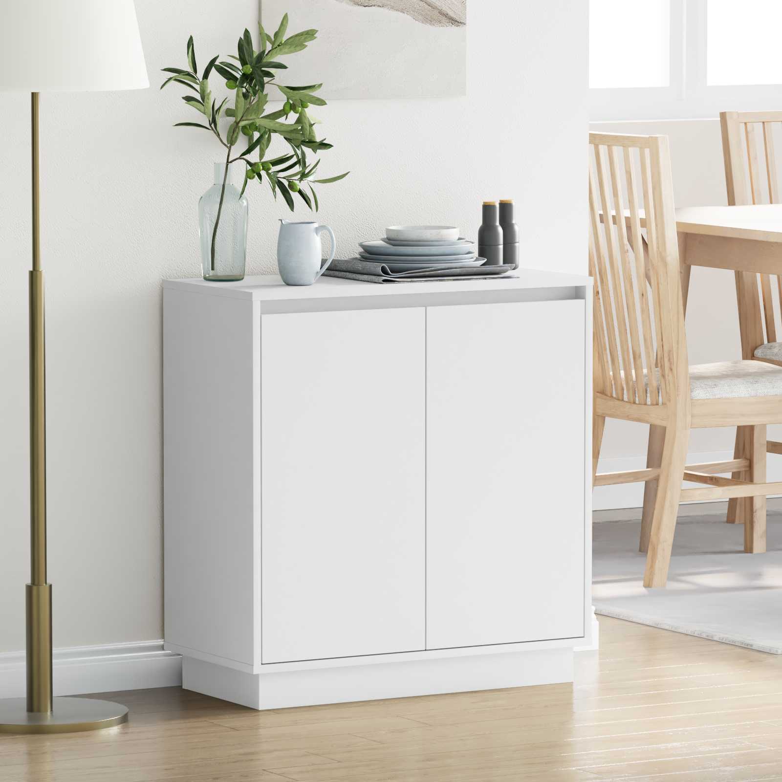 LED-Sideboard für Weiß 71 x 34,5 x 75 cm Holzwerkstoff