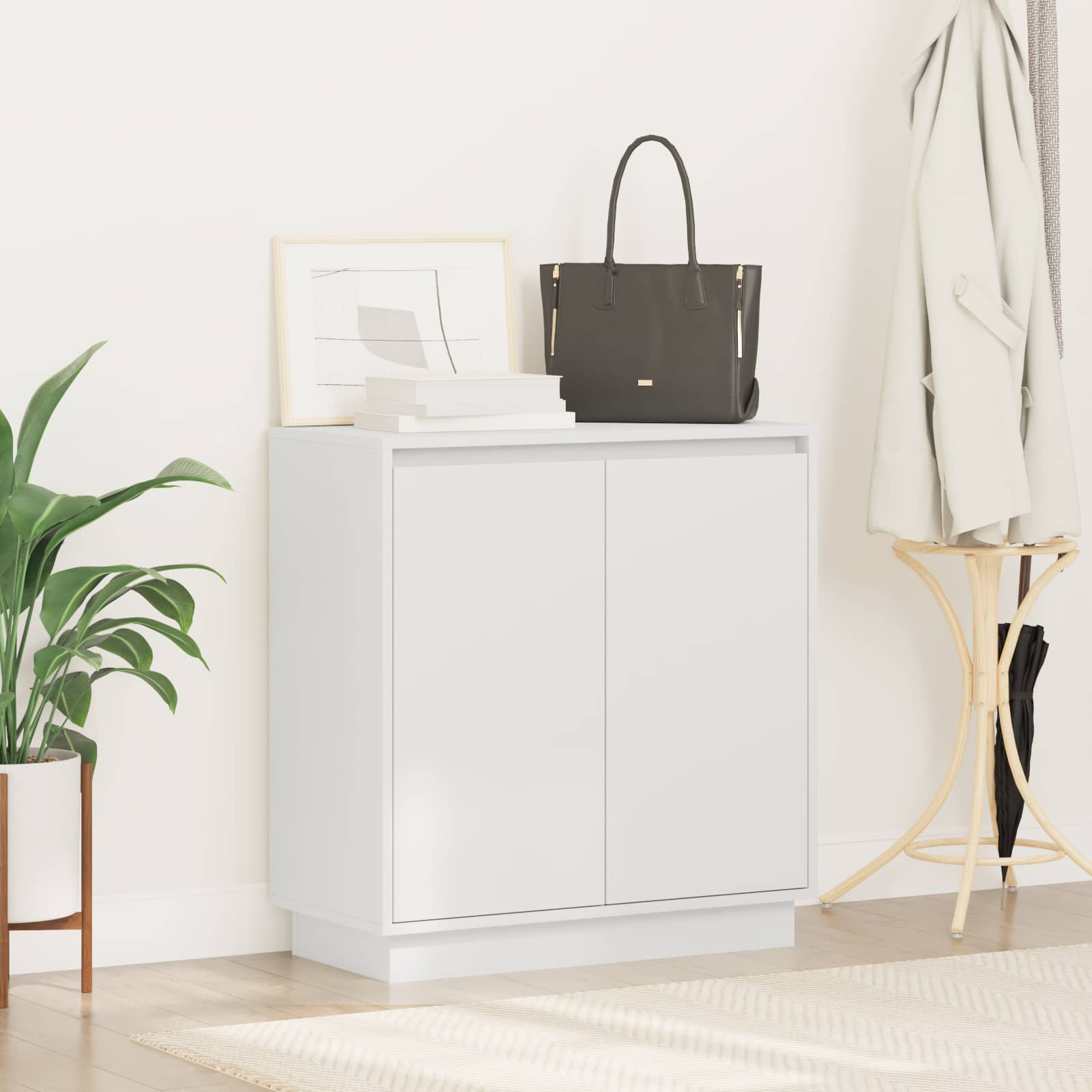 LED-Sideboard für Weiß 71 x 34,5 x 75 cm Holzwerkstoff