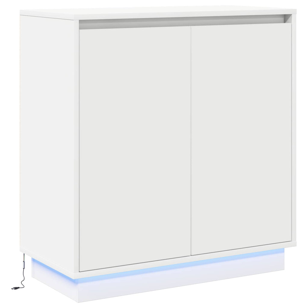 LED-Sideboard für Weiß 71 x 34,5 x 75 cm Holzwerkstoff