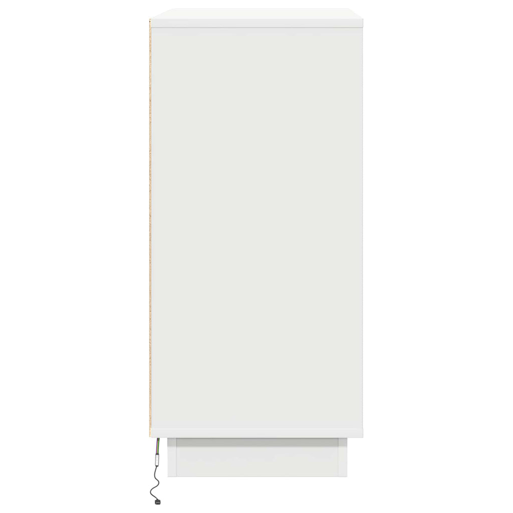 LED-Sideboard für Weiß 71 x 34,5 x 75 cm Holzwerkstoff