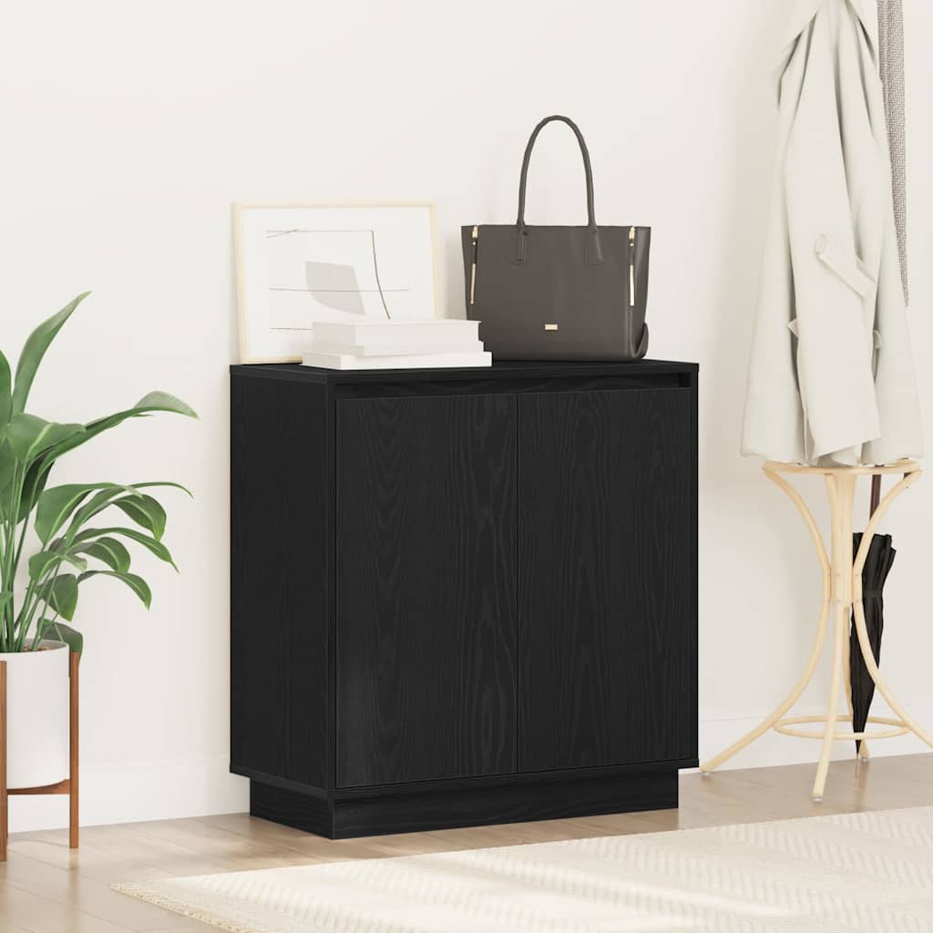 Sideboard Schwarz Eichen-Optik 71 x 34,5 x 75 cm Holzwerkstoff