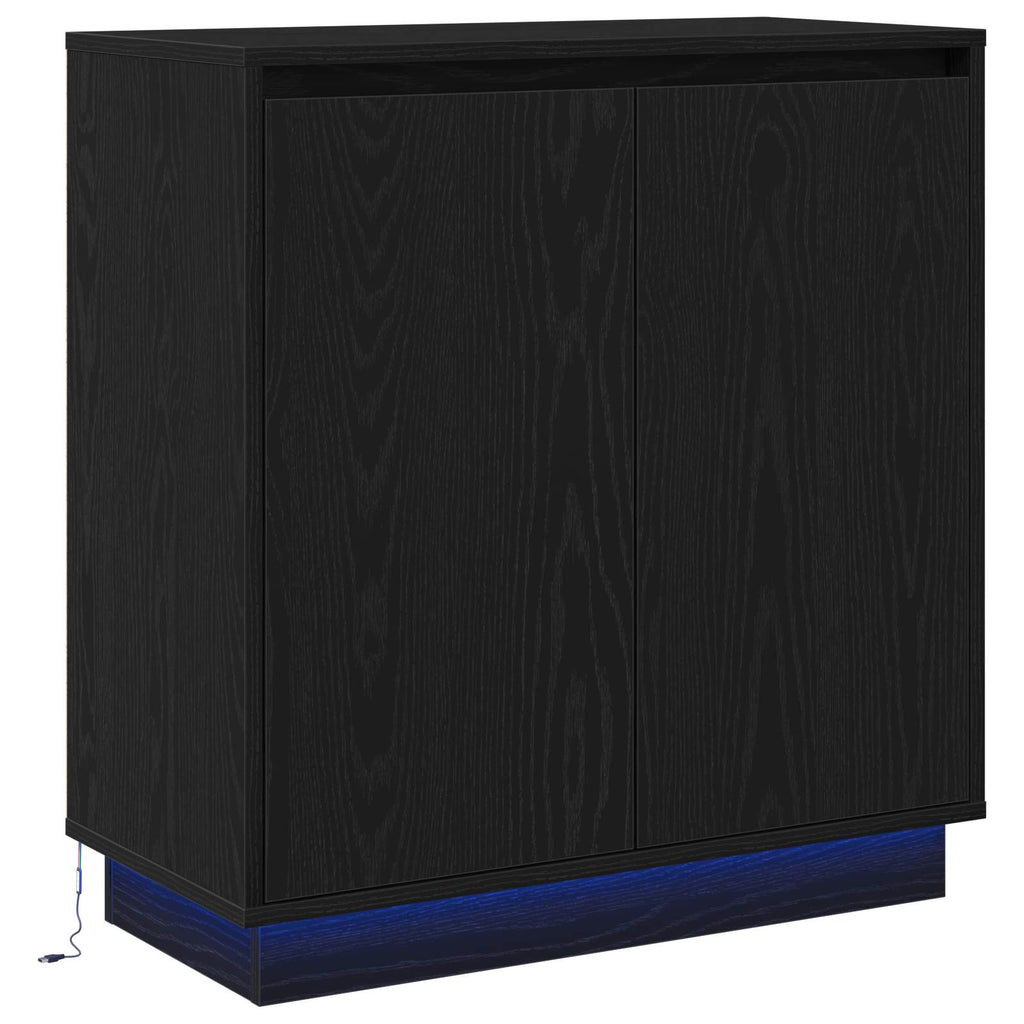 Sideboard Schwarz Eichen-Optik 71 x 34,5 x 75 cm Holzwerkstoff