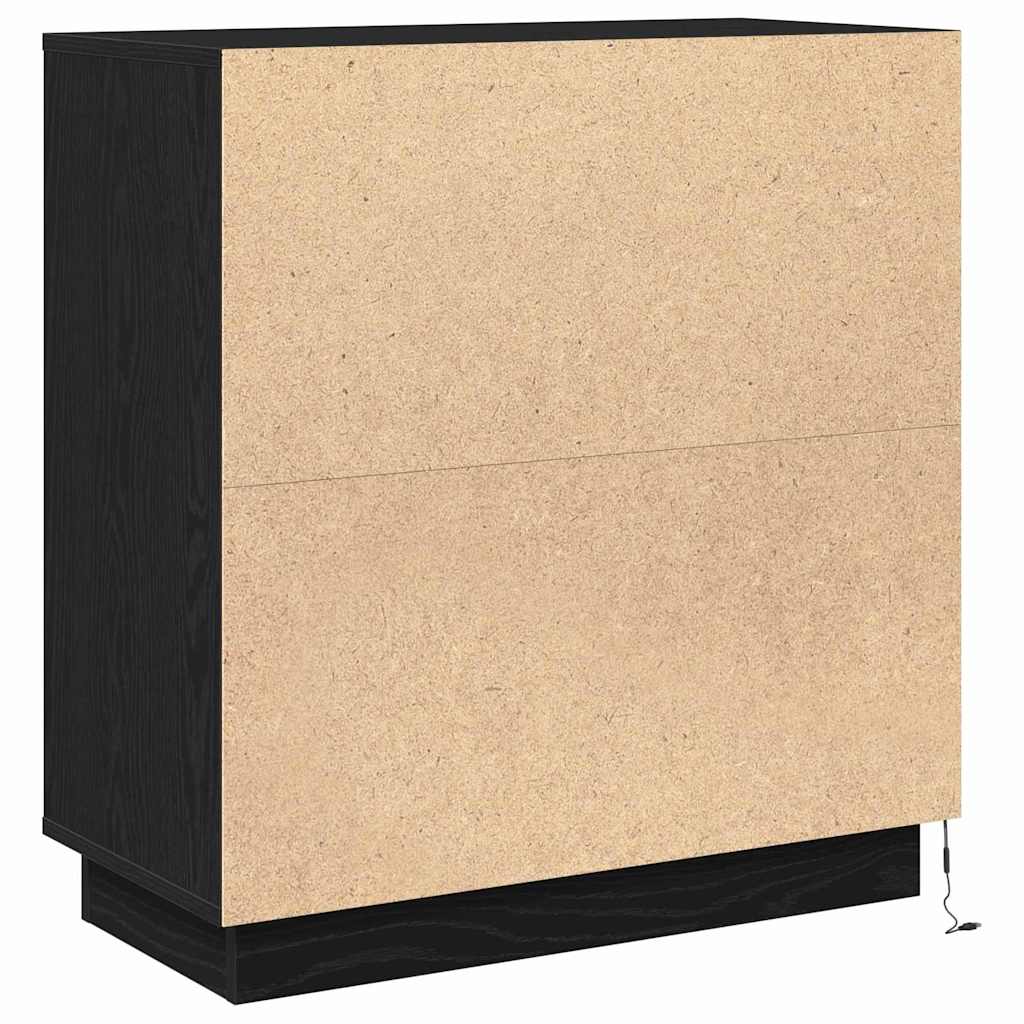Sideboard Schwarz Eichen-Optik 71 x 34,5 x 75 cm Holzwerkstoff