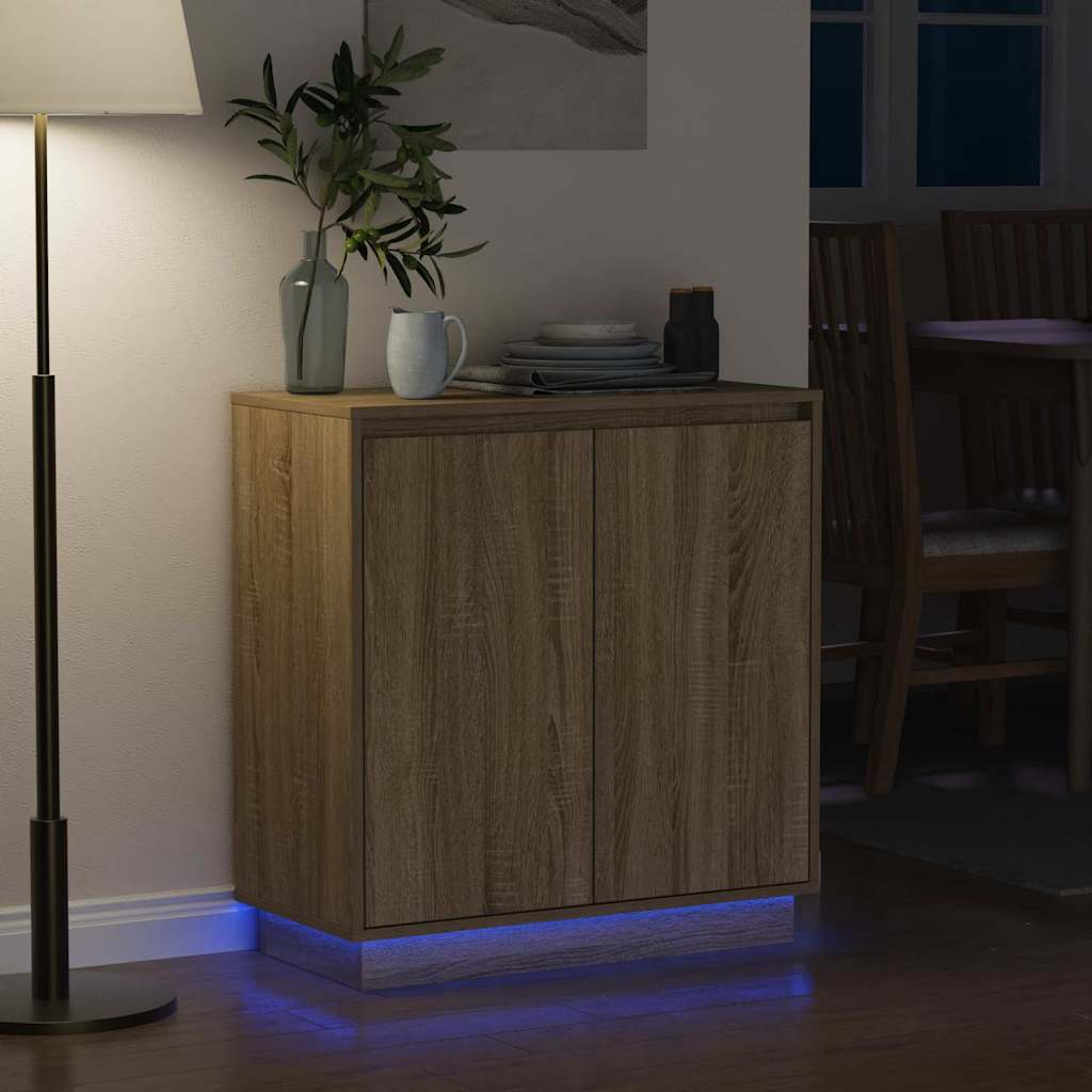 LED-Sideboard für Sonoma-Eiche 71 x 34,5 x 75 cm Holzwerkstoff