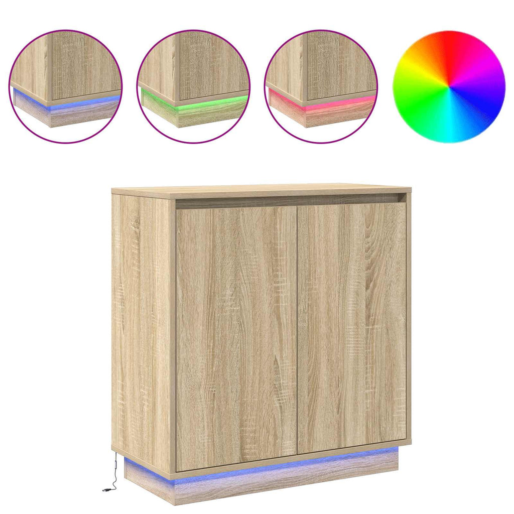 LED-Sideboard für Sonoma-Eiche 71 x 34,5 x 75 cm Holzwerkstoff