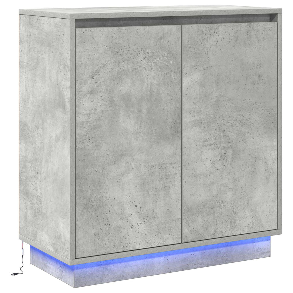LED-Sideboard für Betongrau 71 x 34,5 x 75 cm Holzwerkstoff