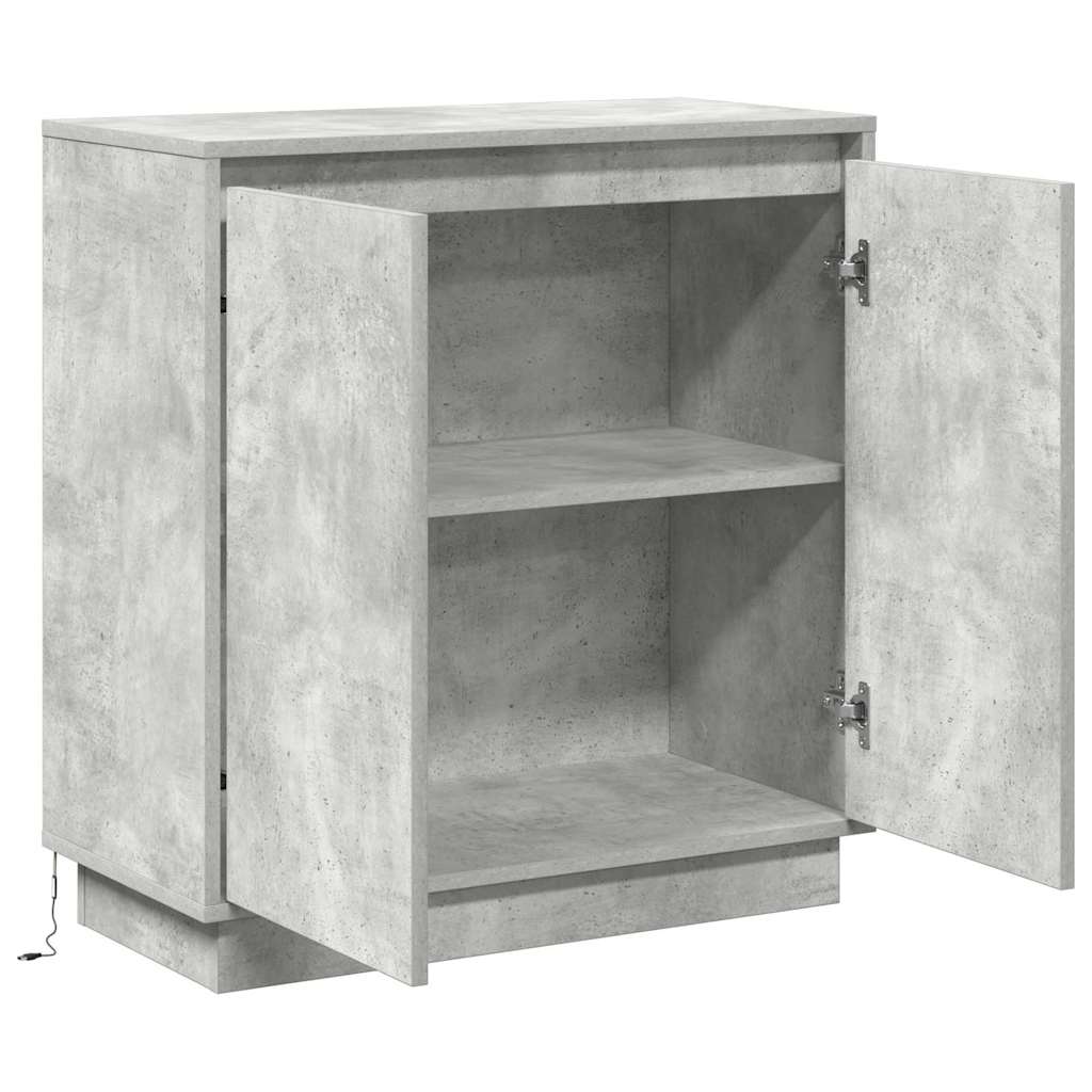 LED-Sideboard für Betongrau 71 x 34,5 x 75 cm Holzwerkstoff