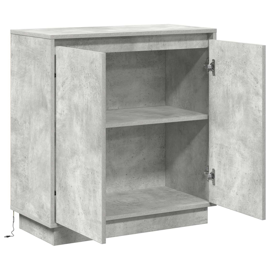 LED-Sideboard für Betongrau 71 x 34,5 x 75 cm Holzwerkstoff