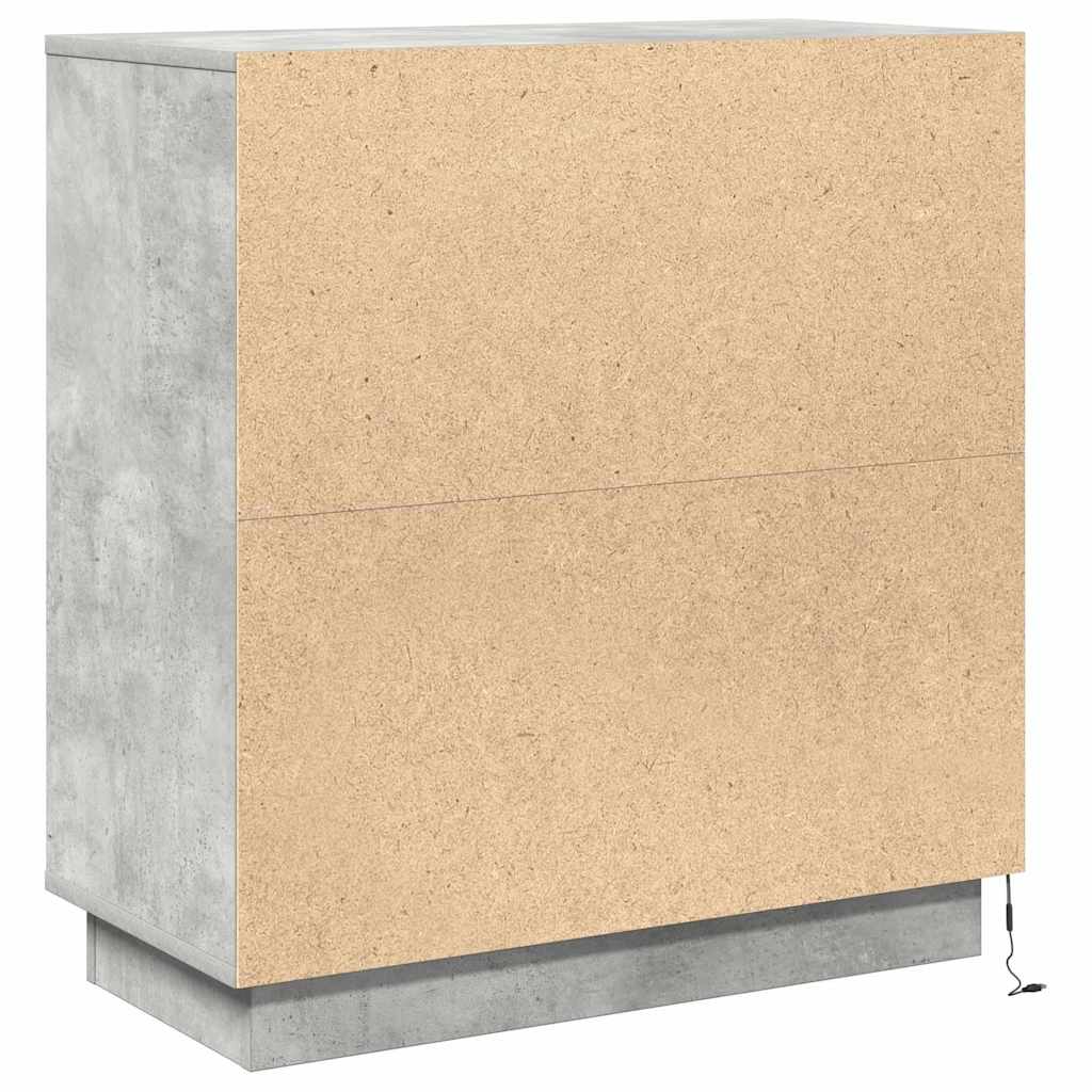 LED-Sideboard für Betongrau 71 x 34,5 x 75 cm Holzwerkstoff