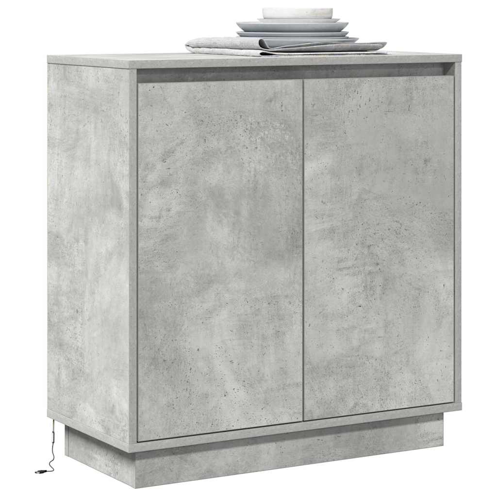 LED-Sideboard für Betongrau 71 x 34,5 x 75 cm Holzwerkstoff