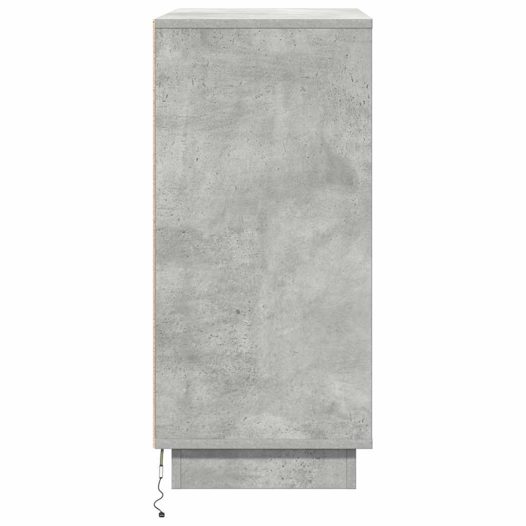 LED-Sideboard für Betongrau 71 x 34,5 x 75 cm Holzwerkstoff
