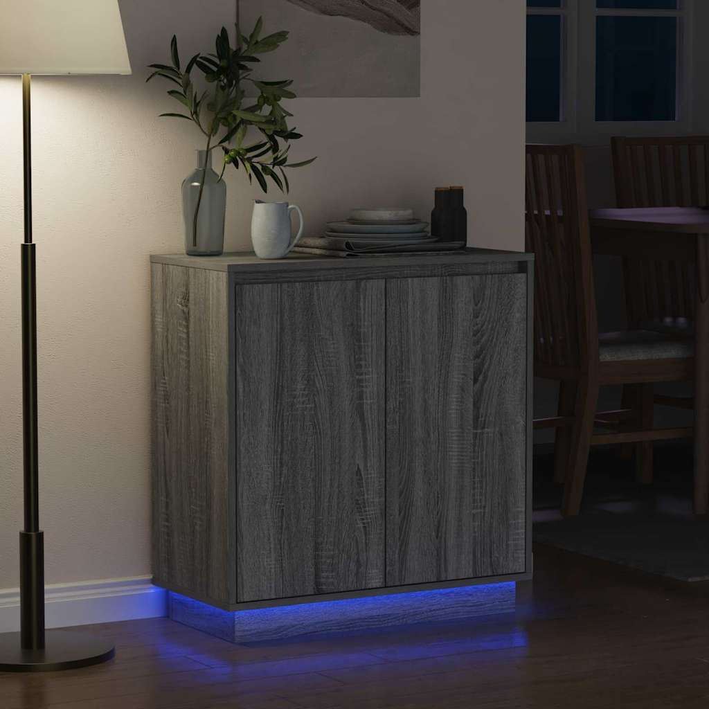 LED-Sideboard für Graues Sonoma 71 x 34,5 x 75 cm