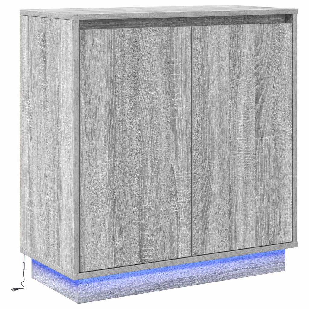 LED-Sideboard für Graues Sonoma 71 x 34,5 x 75 cm