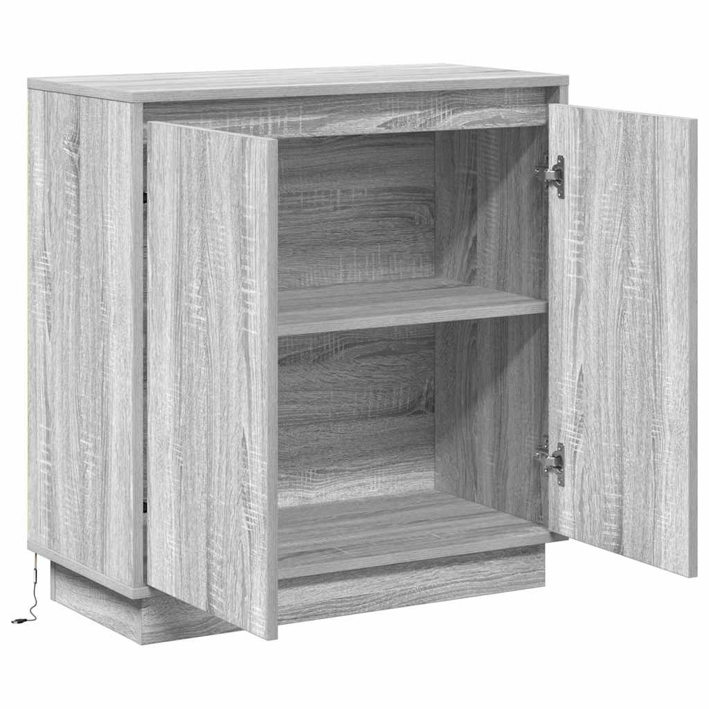 LED-Sideboard für Graues Sonoma 71 x 34,5 x 75 cm