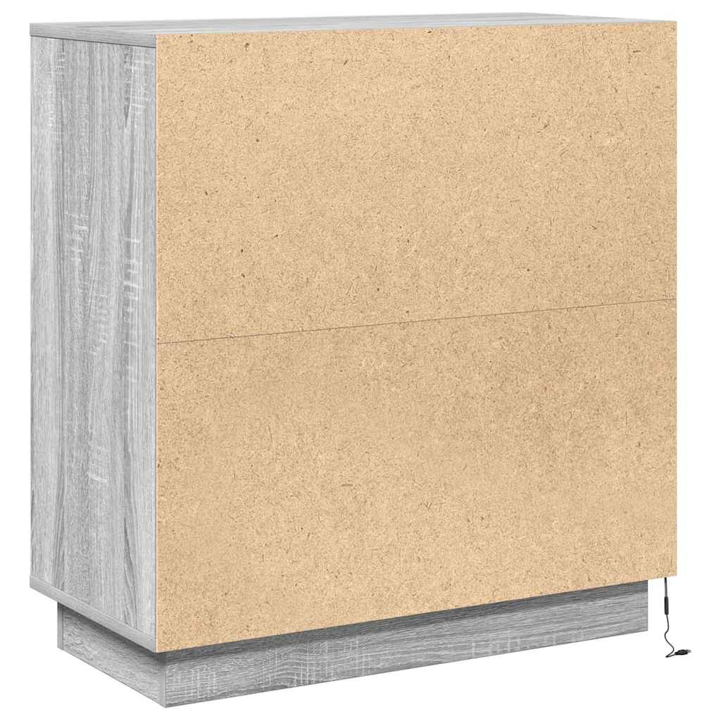 LED-Sideboard für Graues Sonoma 71 x 34,5 x 75 cm