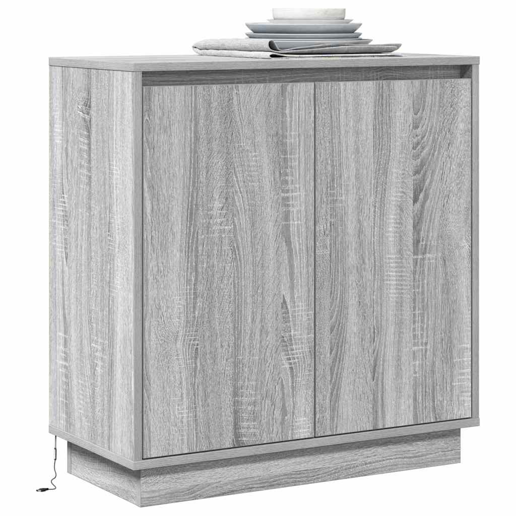 LED-Sideboard für Graues Sonoma 71 x 34,5 x 75 cm