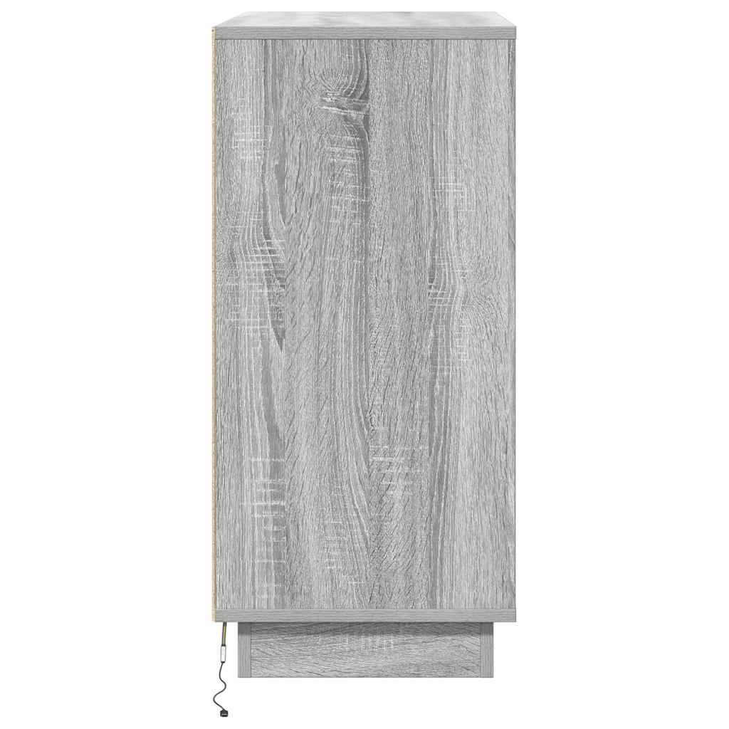 LED-Sideboard für Graues Sonoma 71 x 34,5 x 75 cm