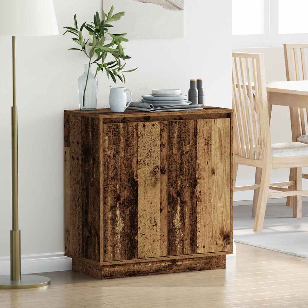LED-Sideboard für Altholz 71 x 34,5 x 75 cm Holzwerkstoff