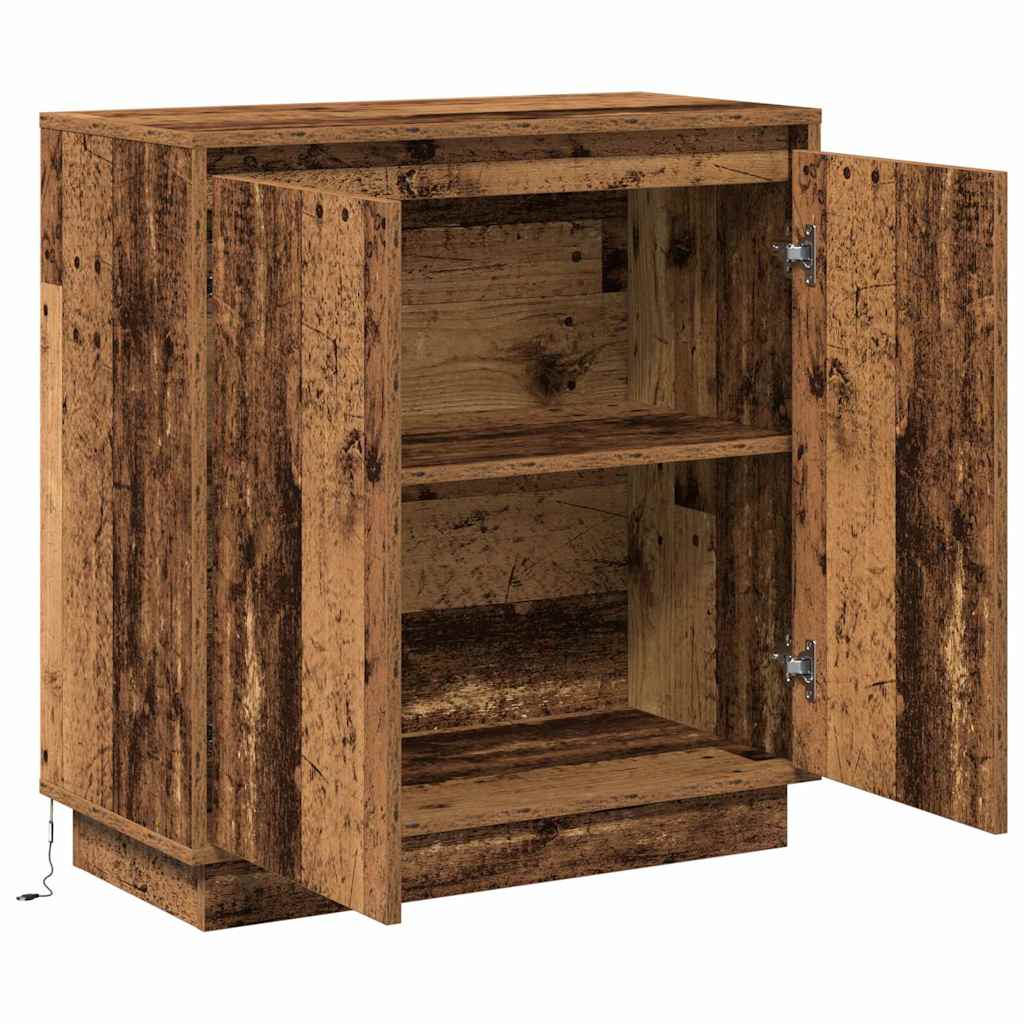 LED-Sideboard für Altholz 71 x 34,5 x 75 cm Holzwerkstoff