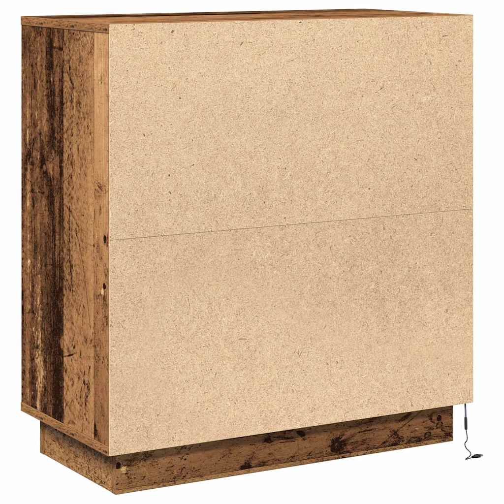 LED-Sideboard für Altholz 71 x 34,5 x 75 cm Holzwerkstoff