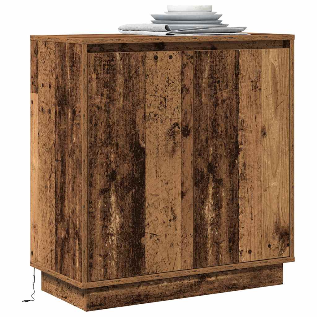 LED-Sideboard für Altholz 71 x 34,5 x 75 cm Holzwerkstoff