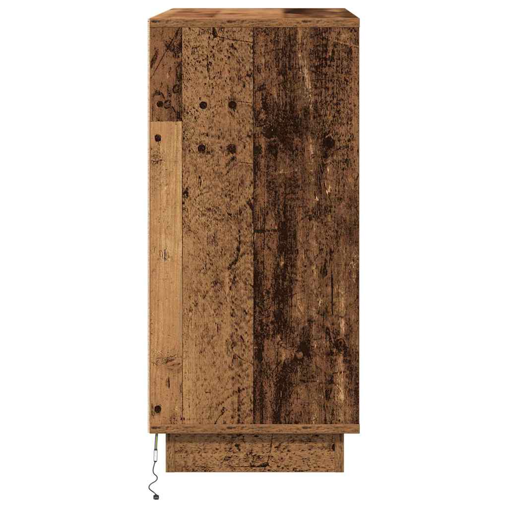 LED-Sideboard für Altholz 71 x 34,5 x 75 cm Holzwerkstoff