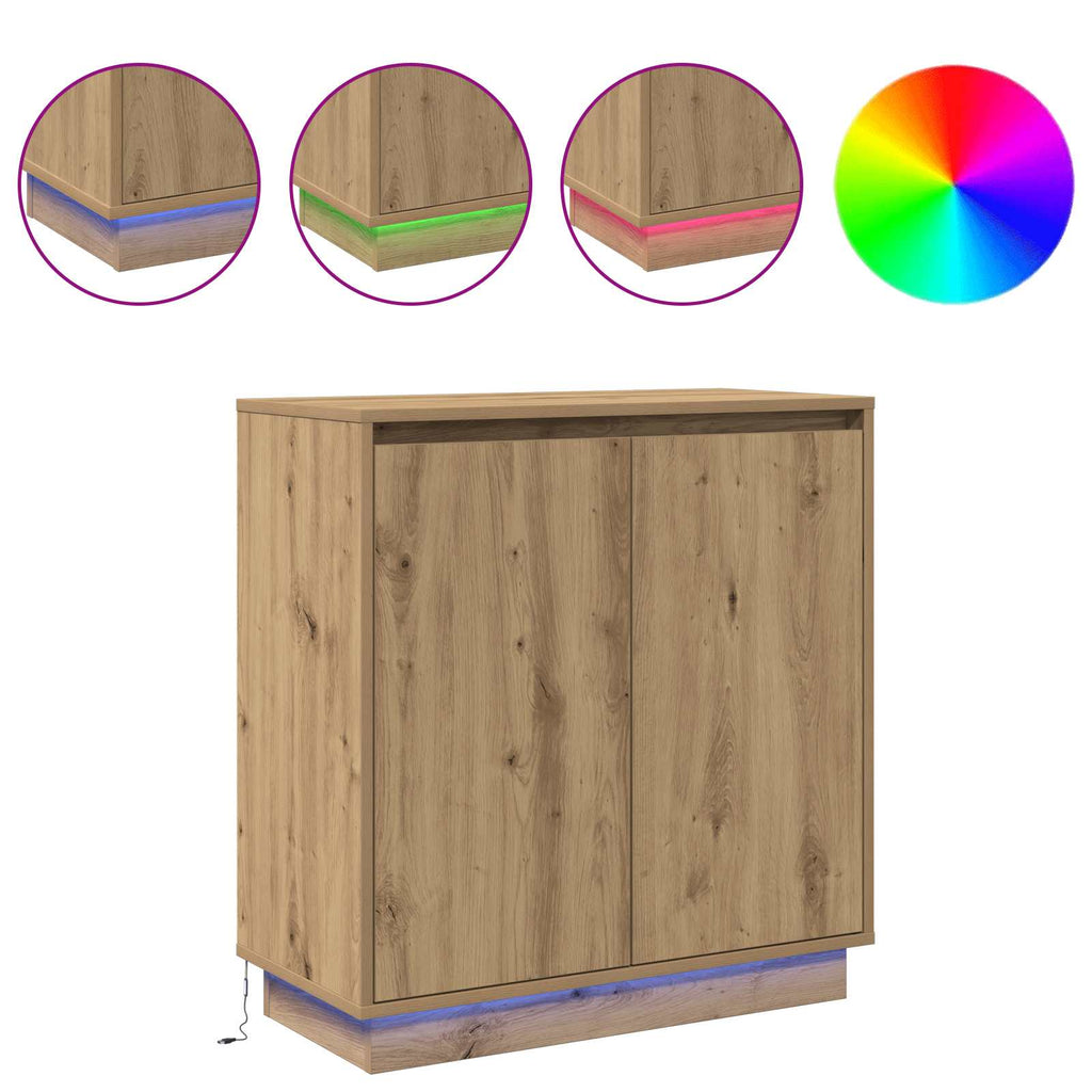 LED-Sideboard für Artisan-Eiche 71 x 34,5 x 75 cm