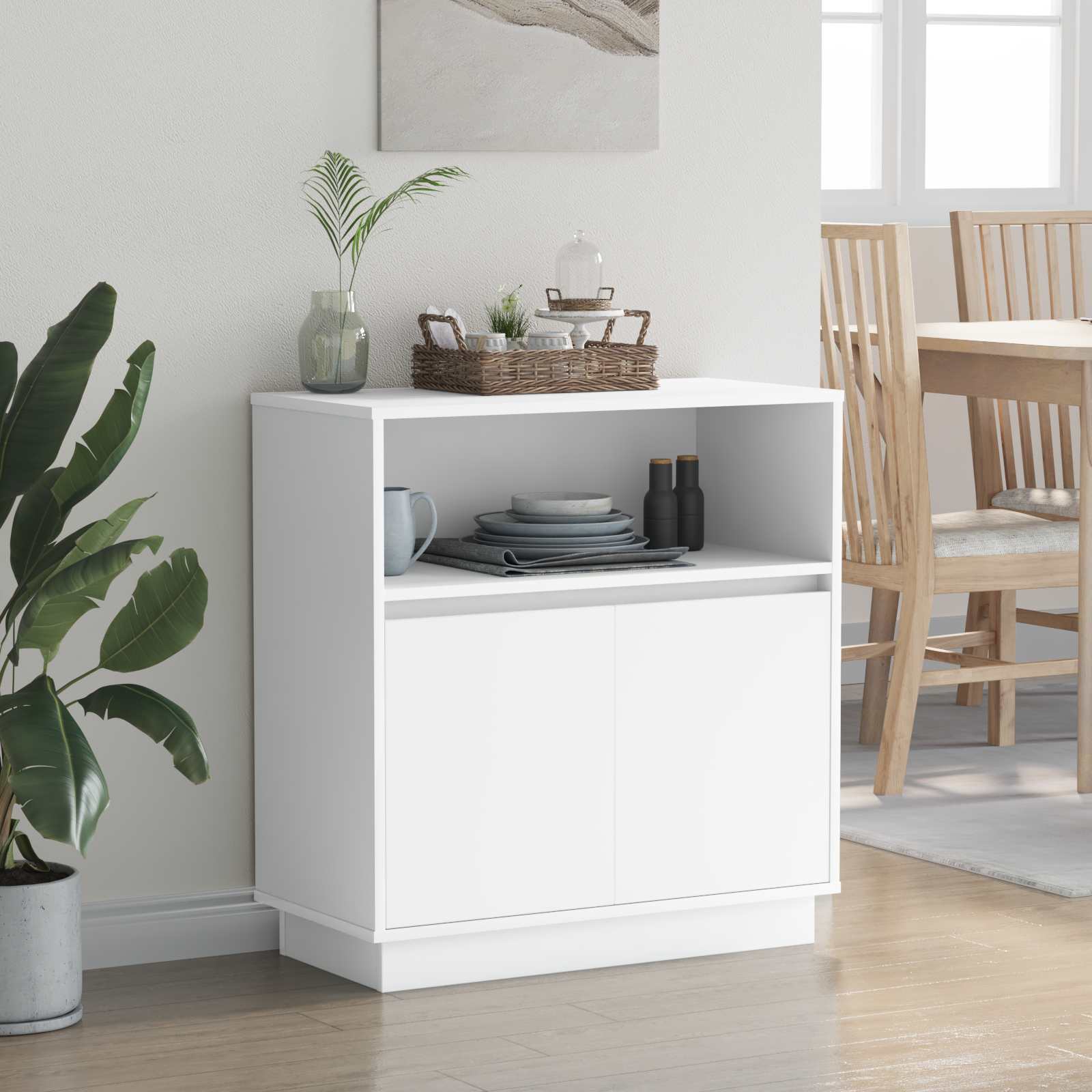 LED-Sideboard Weiß 71 x 34,5 x 75 cm Holzwerkstoff