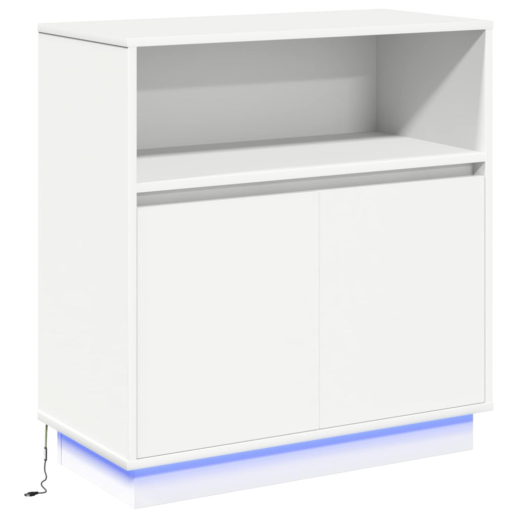 LED-Sideboard Weiß 71 x 34,5 x 75 cm Holzwerkstoff