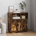 LED-Sideboard Geräucherte Eiche 71 x 34,5 x 75 cm Holzwerkstoff
