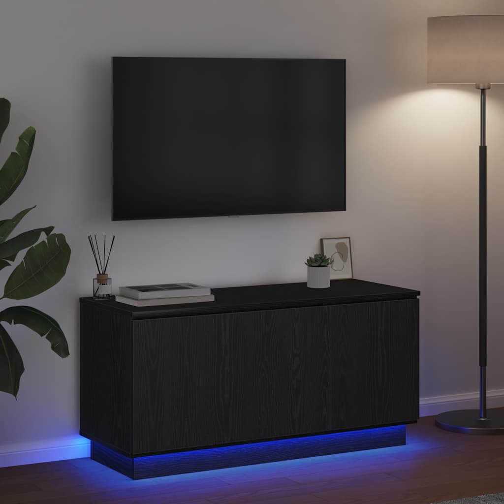 TV-Schränk Schwarz Eichen-Optik 100 x 38 x 49 cm Holzwerkstoff
