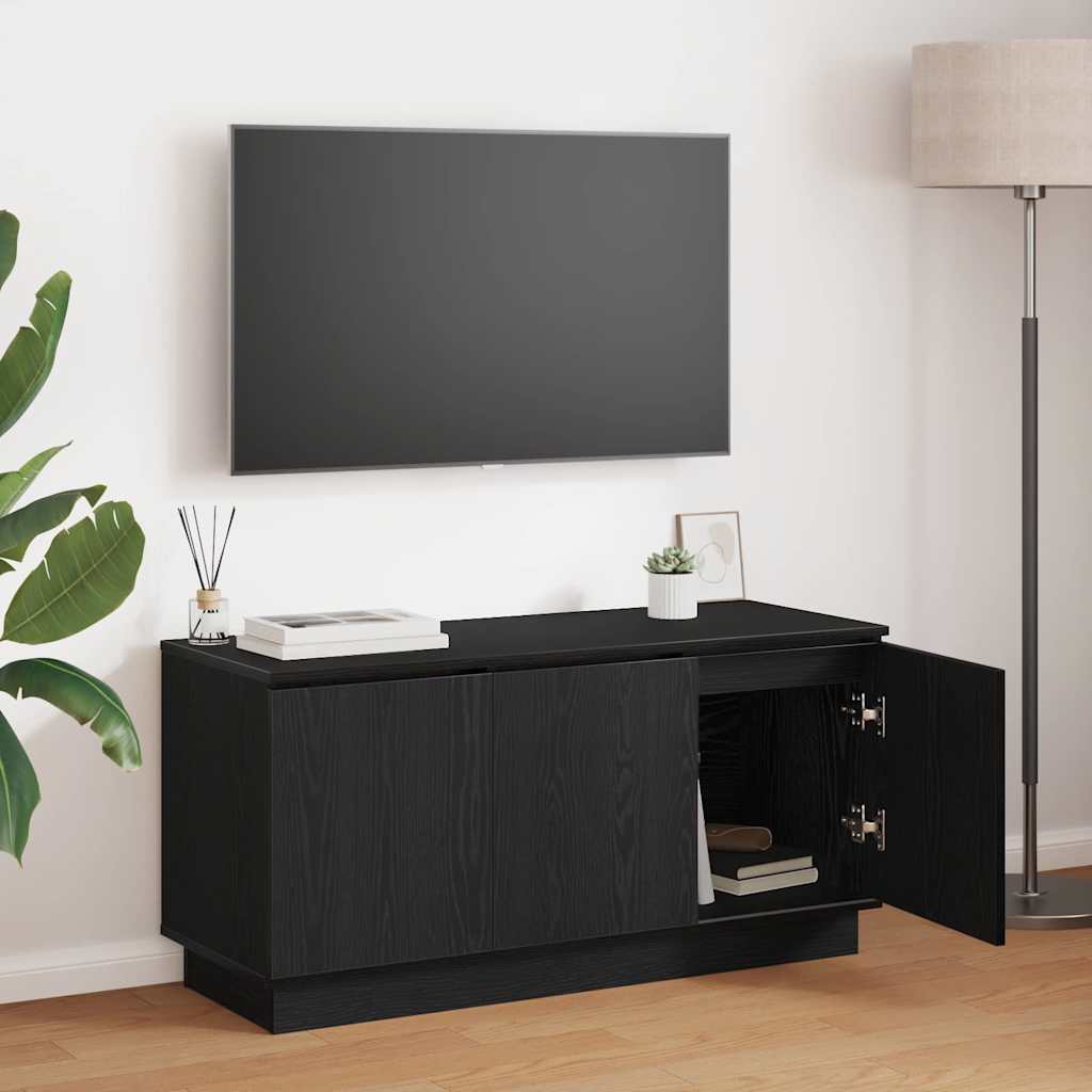 TV-Schränk Schwarz Eichen-Optik 100 x 38 x 49 cm Holzwerkstoff