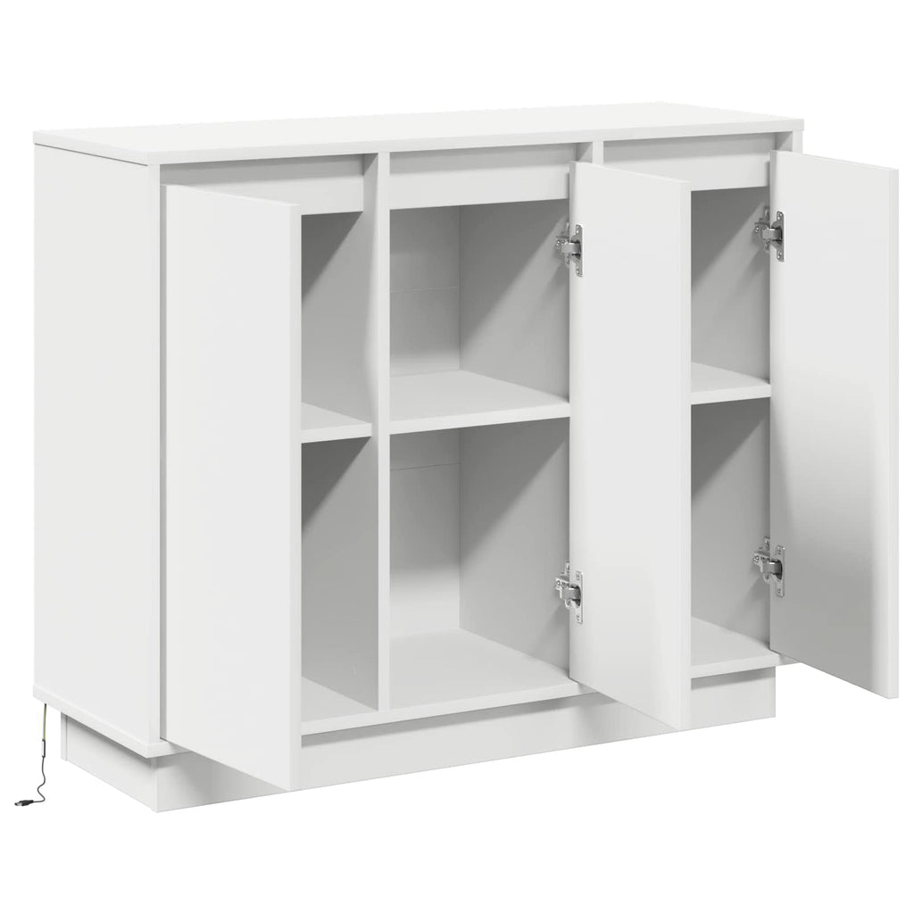 LED-Sideboard Weiß 90 x 32 x 75 cm Holzwerkstoff