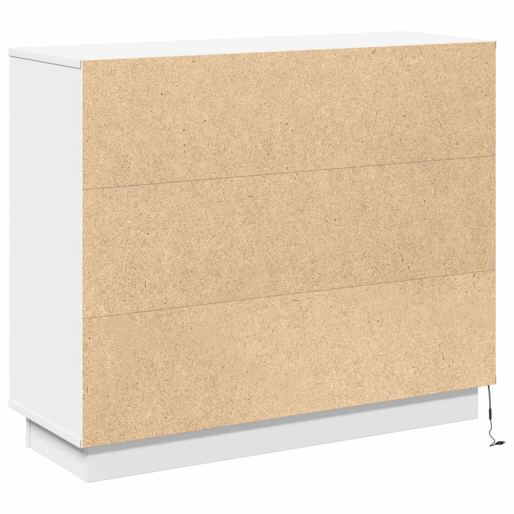 LED-Sideboard Weiß 90 x 32 x 75 cm Holzwerkstoff