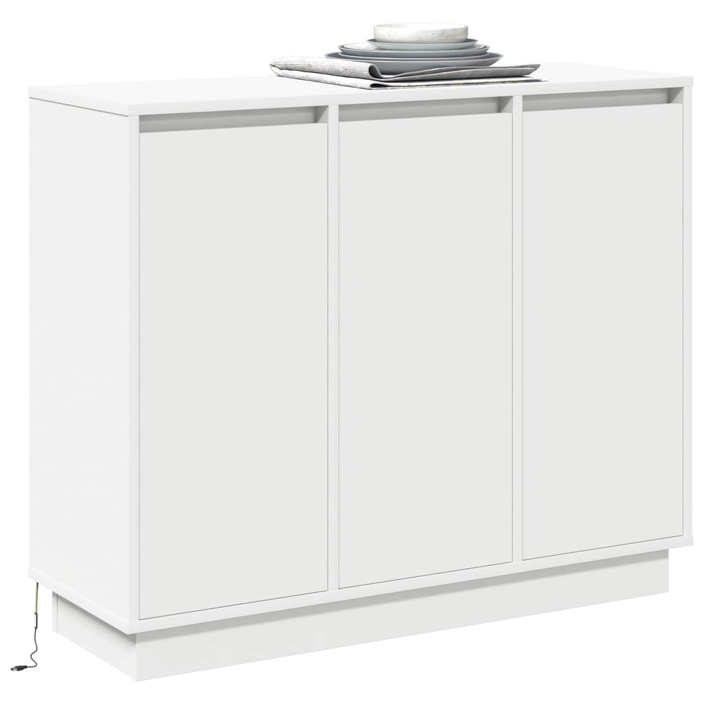 LED-Sideboard Weiß 90 x 32 x 75 cm Holzwerkstoff