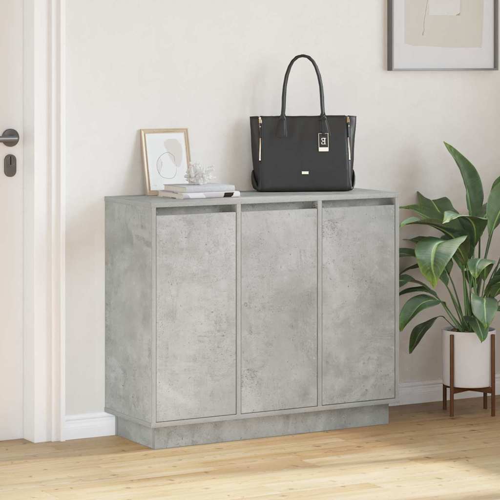 LED-Sideboard Beton Grau 90 x 32 x 75 cm Holzwerkstoff