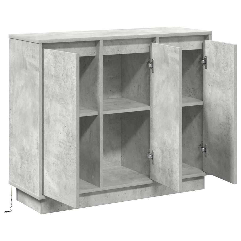 LED-Sideboard Beton Grau 90 x 32 x 75 cm Holzwerkstoff