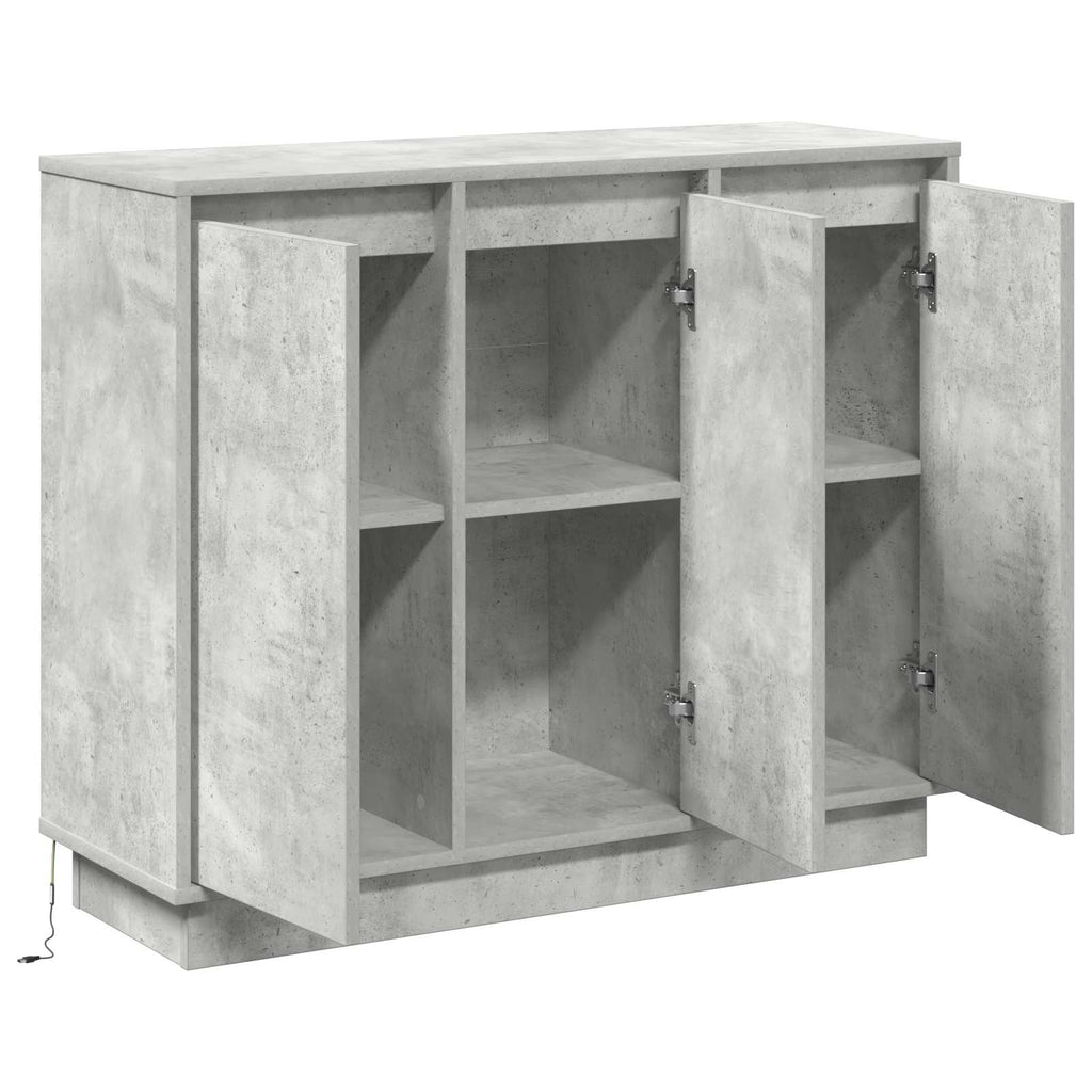 LED-Sideboard Beton Grau 90 x 32 x 75 cm Holzwerkstoff