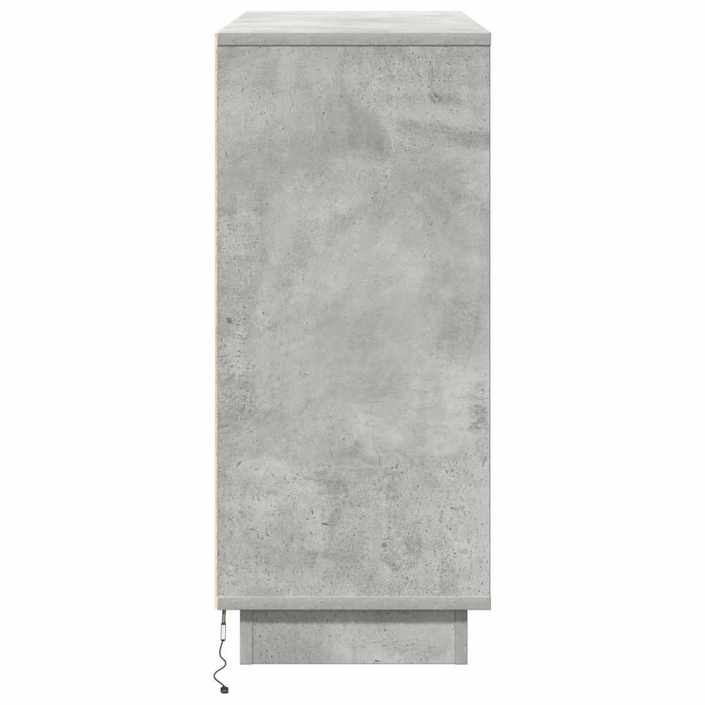 LED-Sideboard Beton Grau 90 x 32 x 75 cm Holzwerkstoff