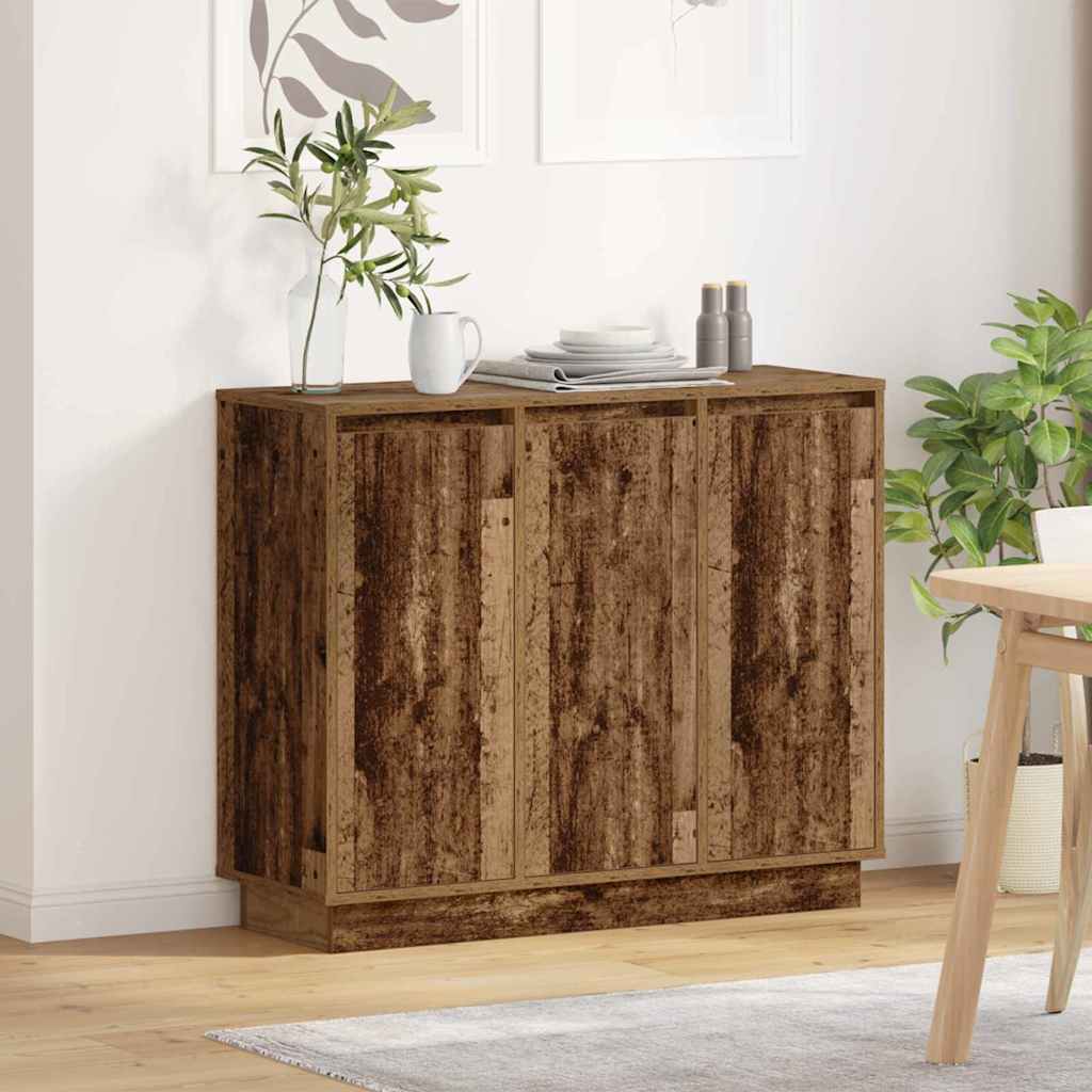 LED-Sideboard Altholz 90 x 32 x 75 cm Holzwerkstoff