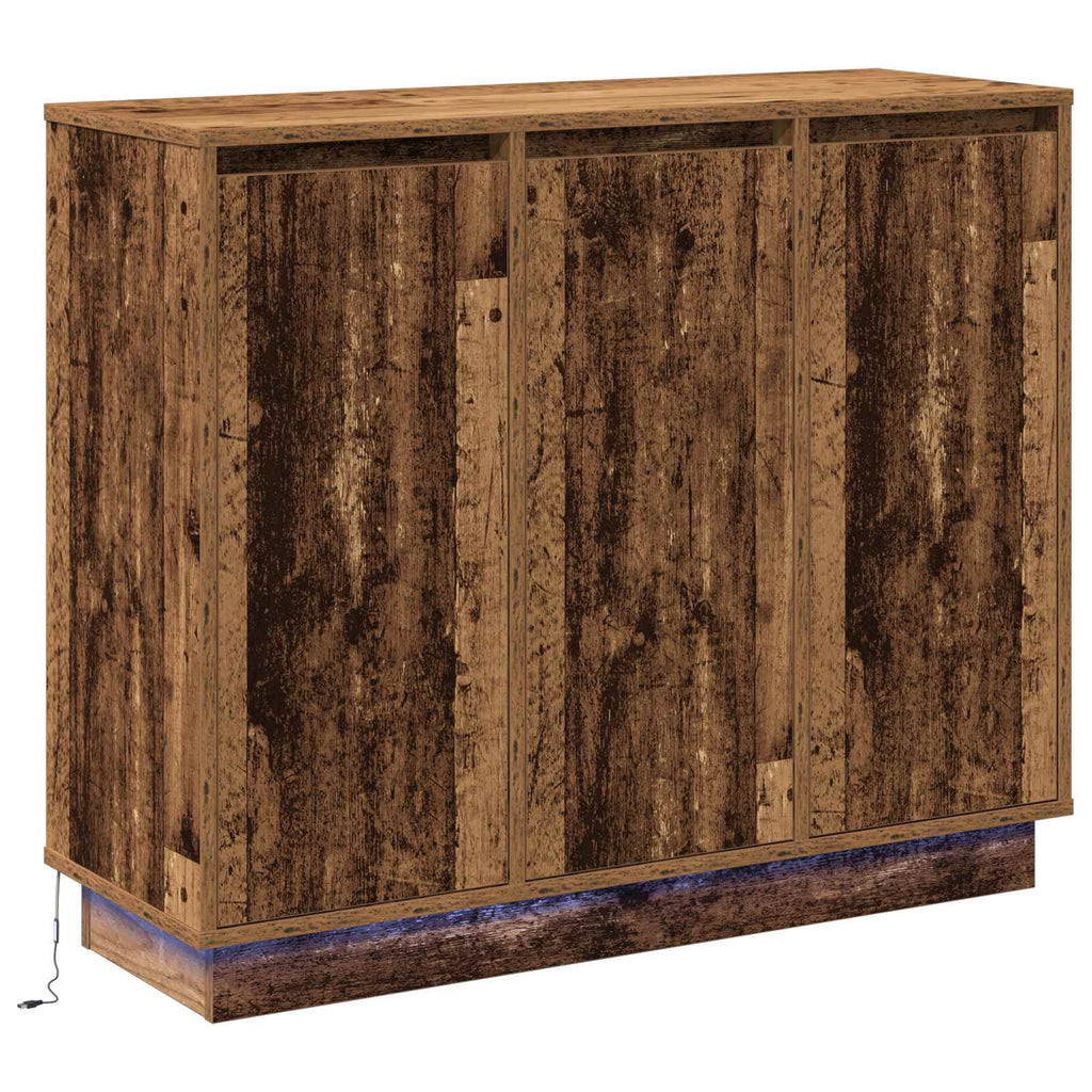 LED-Sideboard Altholz 90 x 32 x 75 cm Holzwerkstoff