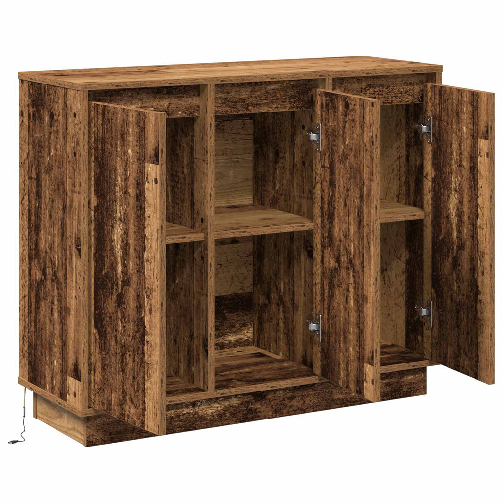 LED-Sideboard Altholz 90 x 32 x 75 cm Holzwerkstoff