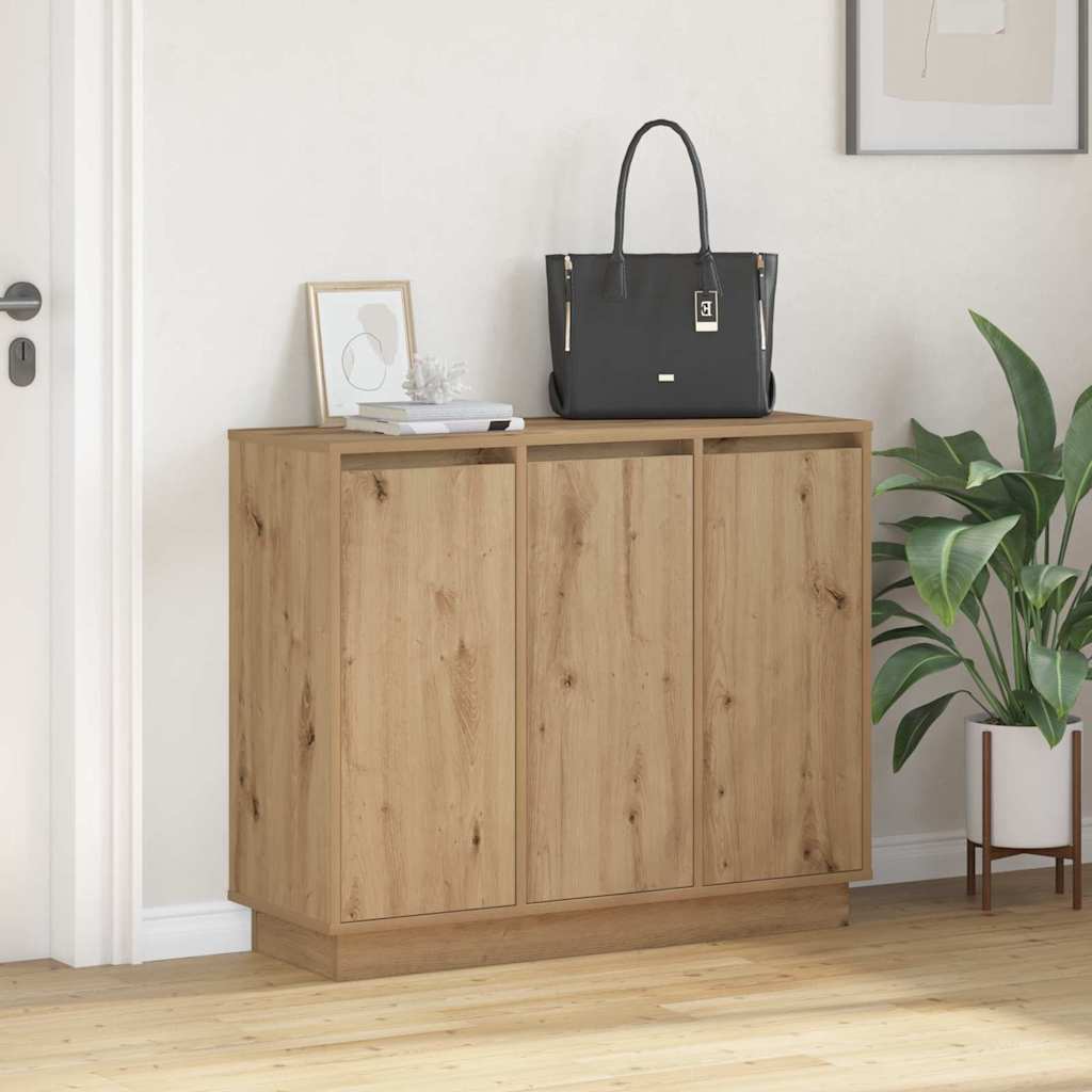 LED-Sideboard Artisan-Eiche 90 x 32 x 75 cm Holzwerkstoff