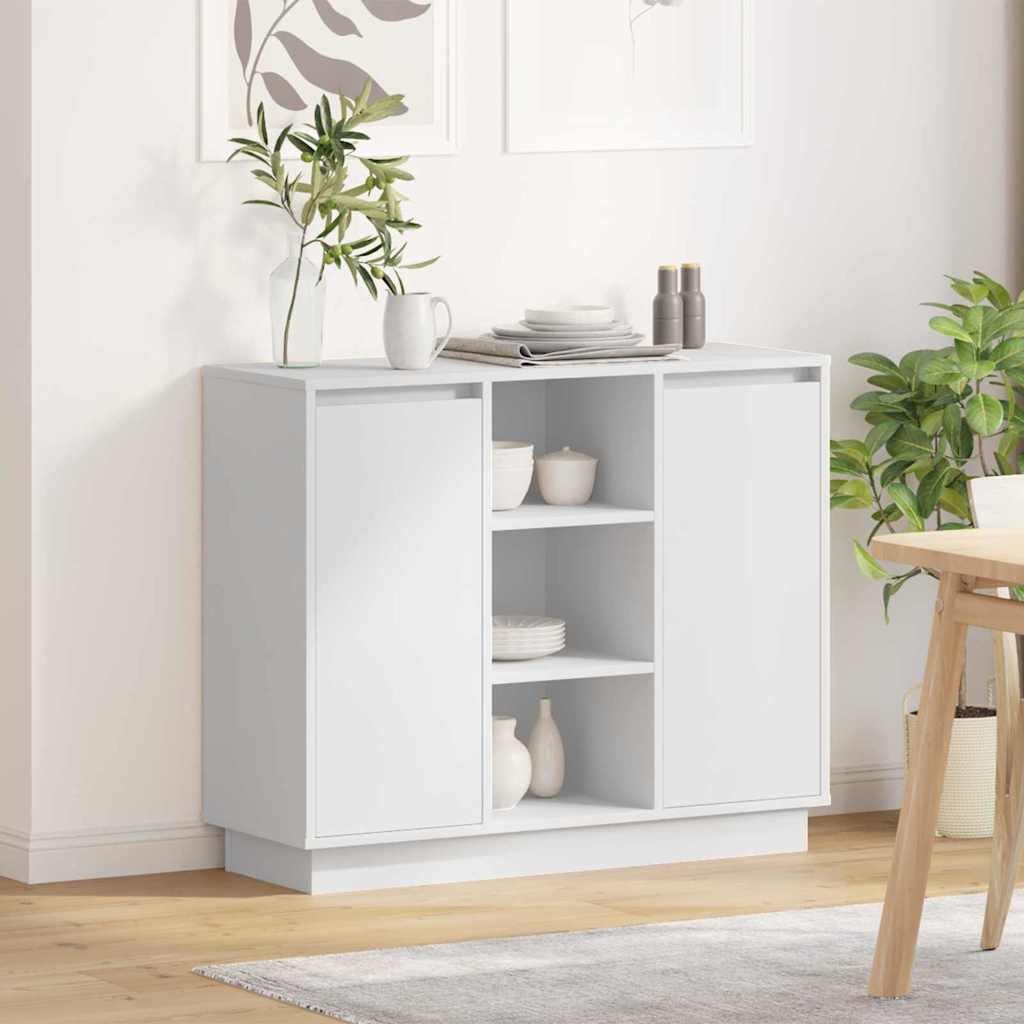 LED-Sideboard Weiß 90 x 32 x 75 cm Holzwerkstoff