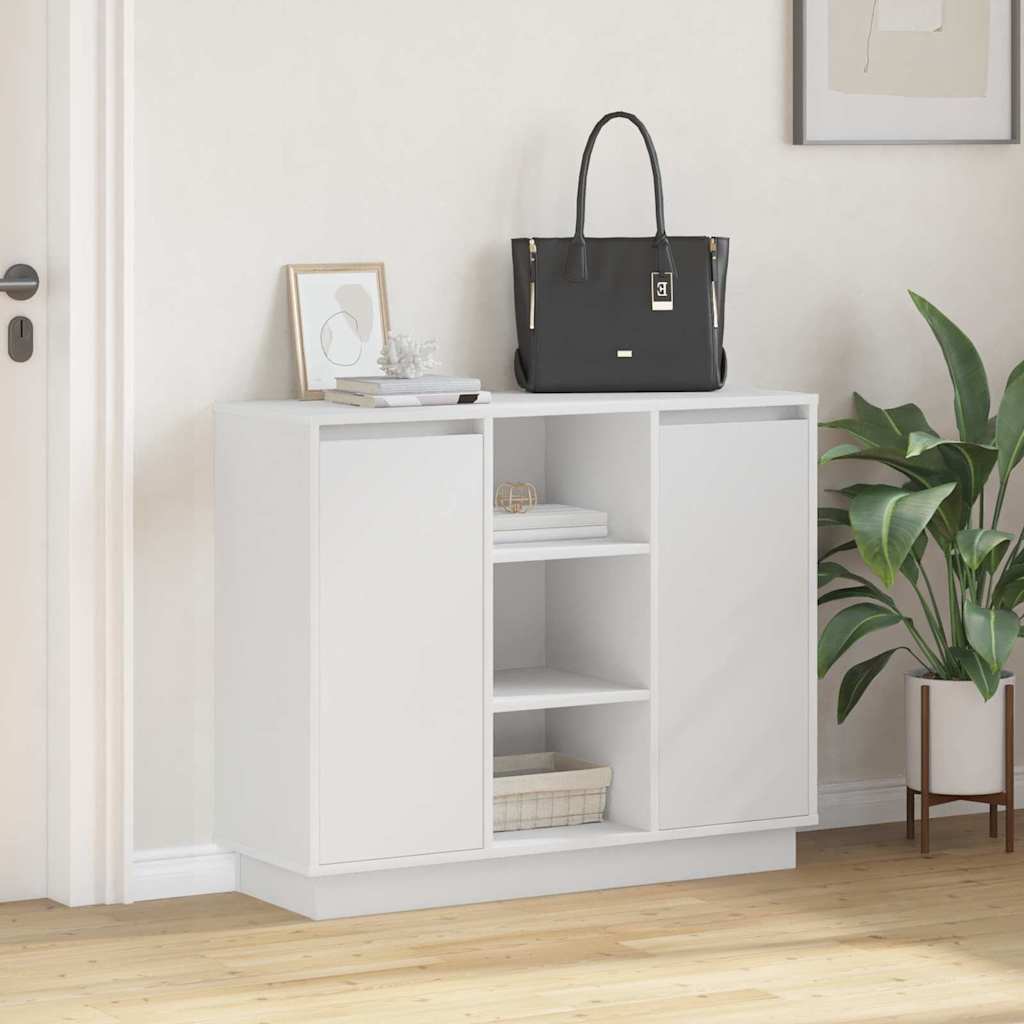 LED-Sideboard Weiß 90 x 32 x 75 cm Holzwerkstoff