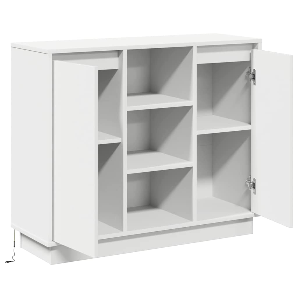 LED-Sideboard Weiß 90 x 32 x 75 cm Holzwerkstoff