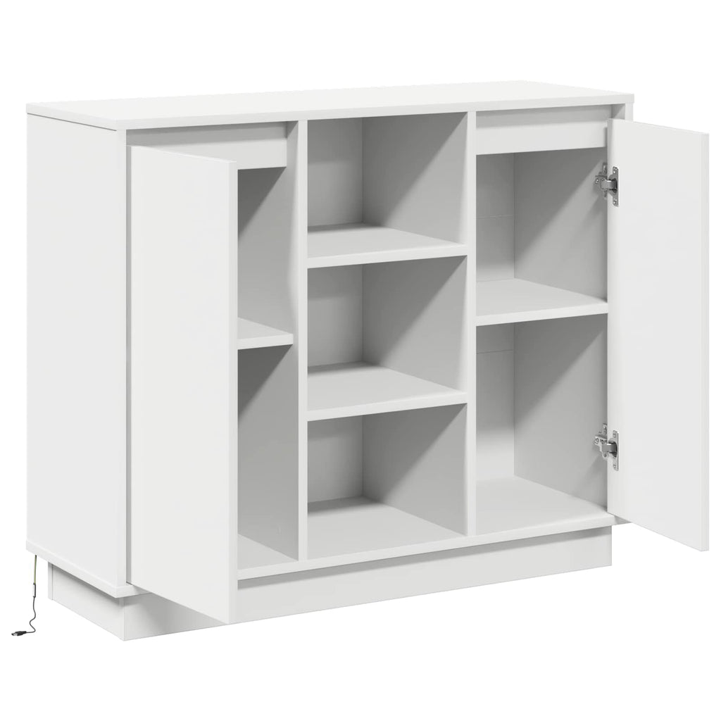 LED-Sideboard Weiß 90 x 32 x 75 cm Holzwerkstoff