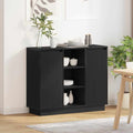 LED-Sideboard Schwarz Eichen-Optik 90 x 32 x 75 cm